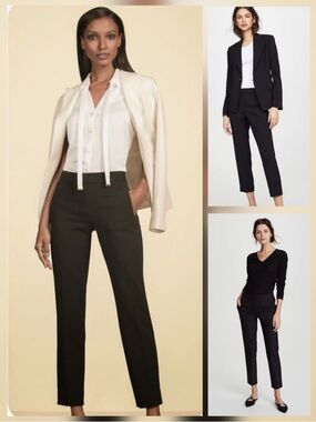 THEORY Treeca Pull-On Pants in Oxford Crepe Women's Size: 0 Black